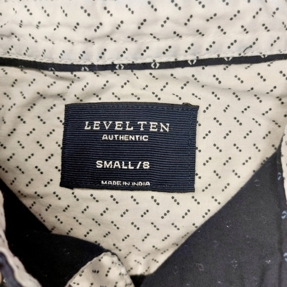 Navy Blue Level Ten‎ Button Up Dress Shirt Size Small - Picture 2 of 4
